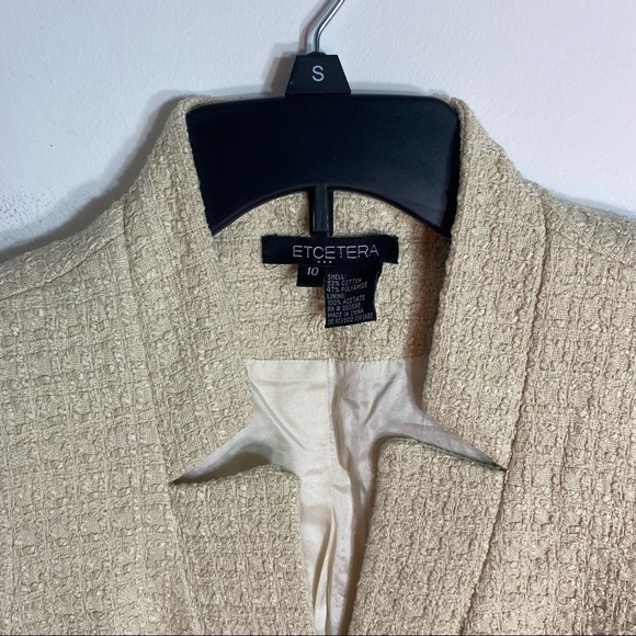 Etcetera Ivory Blazer Women’s Sz 10 Single Button Jacket - Picture 3 of 7